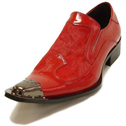 Encore By Fiesso Red Genuine Patent Leather / Pony Hair Shoes FI6644